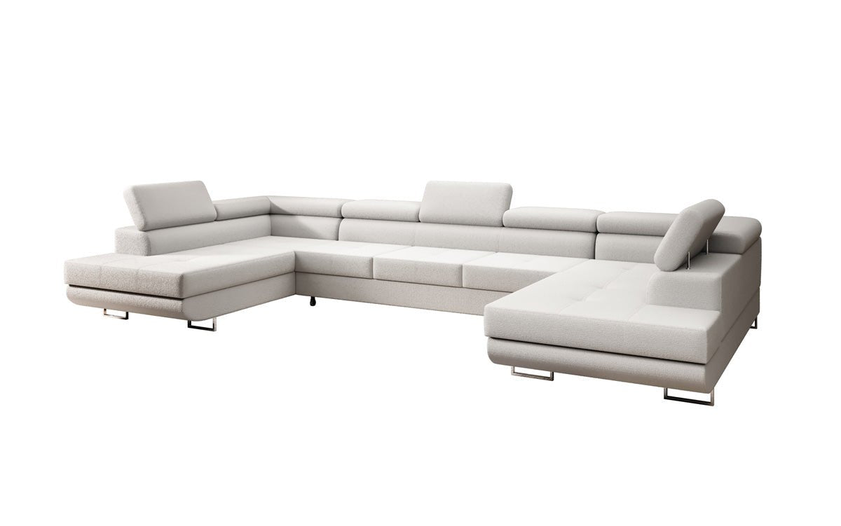 Canapé designer Taormina avec fonction couchage et rabattable en bouclé