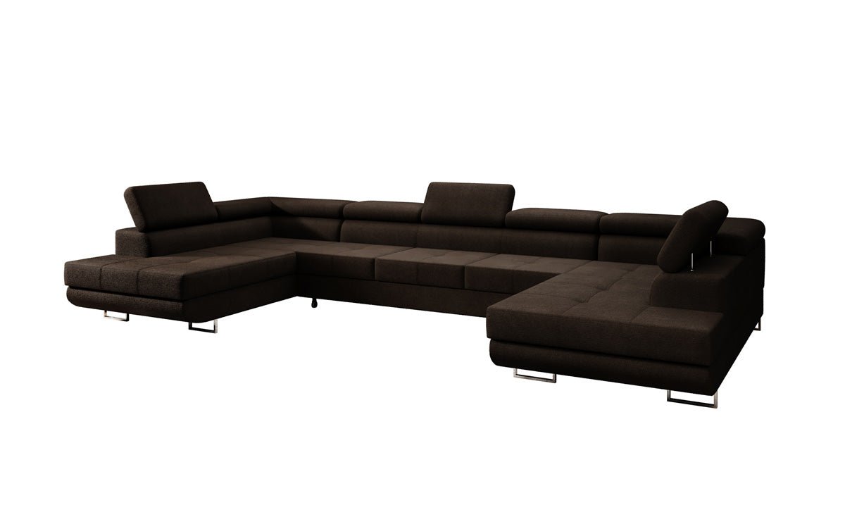 Canapé designer Taormina avec fonction couchage et rabattable en bouclé