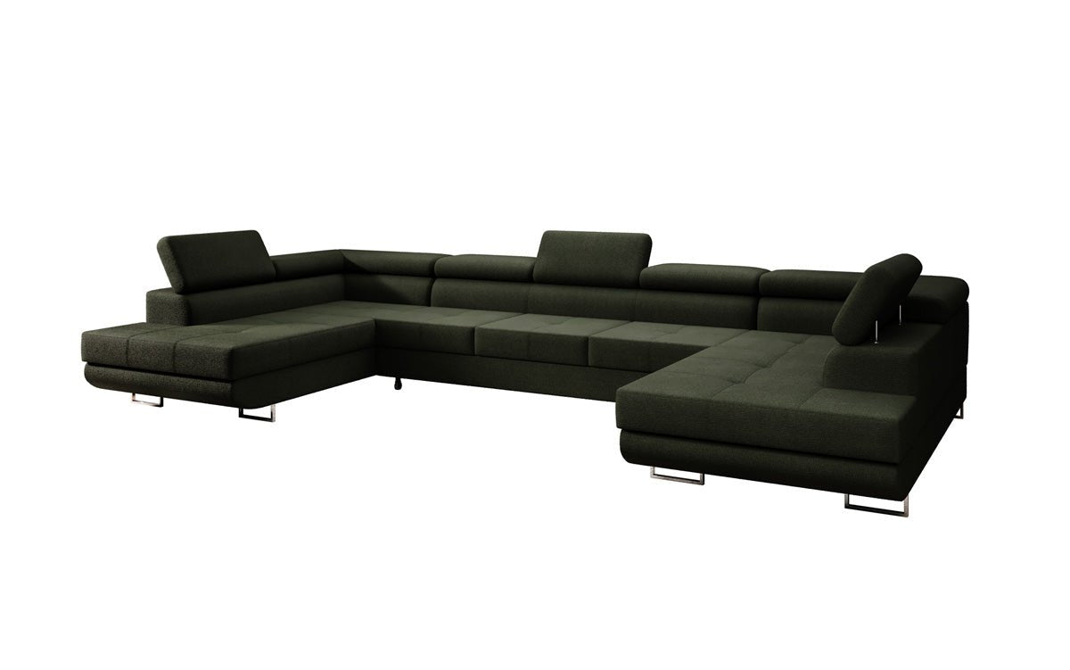 Canapé designer Taormina avec fonction couchage et rabattable en bouclé