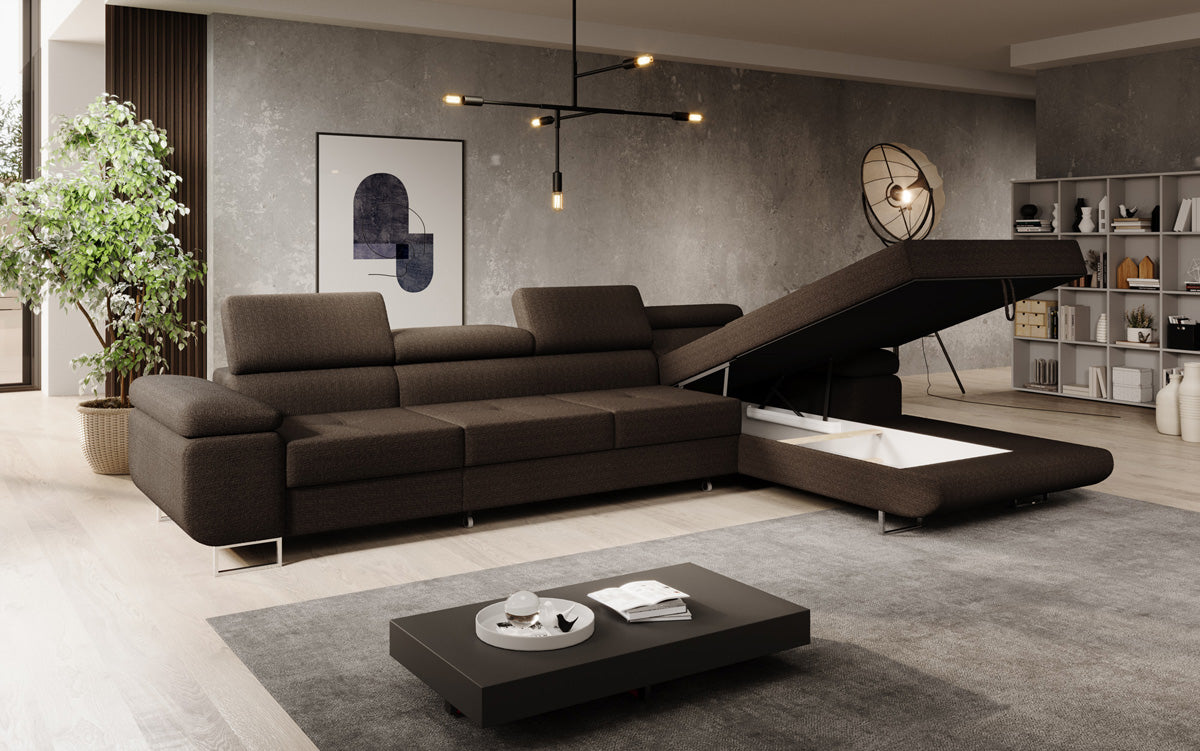 Designer Sofa Calvera Maxi mit Schlaf- und Klappfunktion in Bouclé