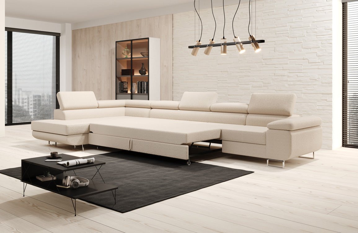 Designer Sofa Maxi met slaap- en klapfunctie in bouclé