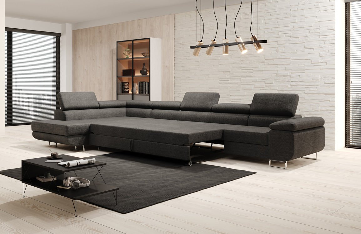 Designer Sofa Maxi met slaap- en klapfunctie in bouclé