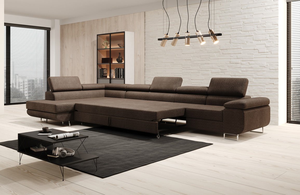 Designer Sofa Maxi met slaap- en klapfunctie in bouclé