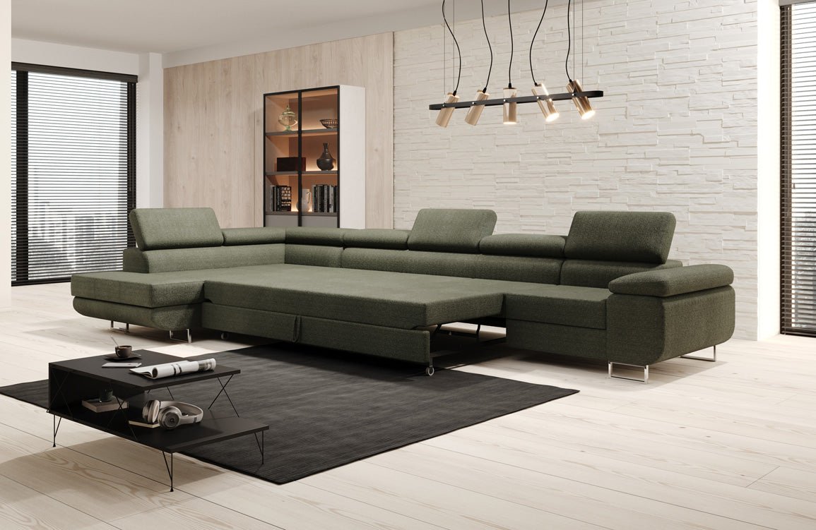 Designer Sofa Maxi met slaap- en klapfunctie in bouclé
