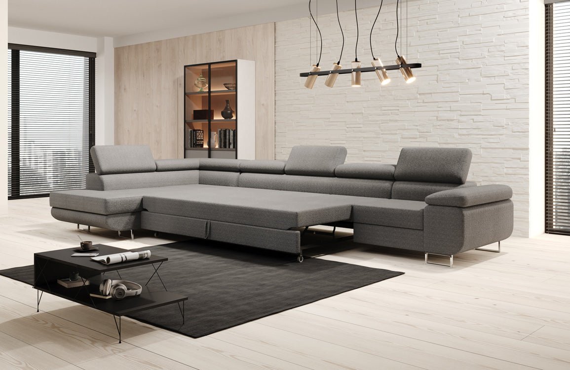 Designer Sofa Maxi met slaap- en klapfunctie in bouclé