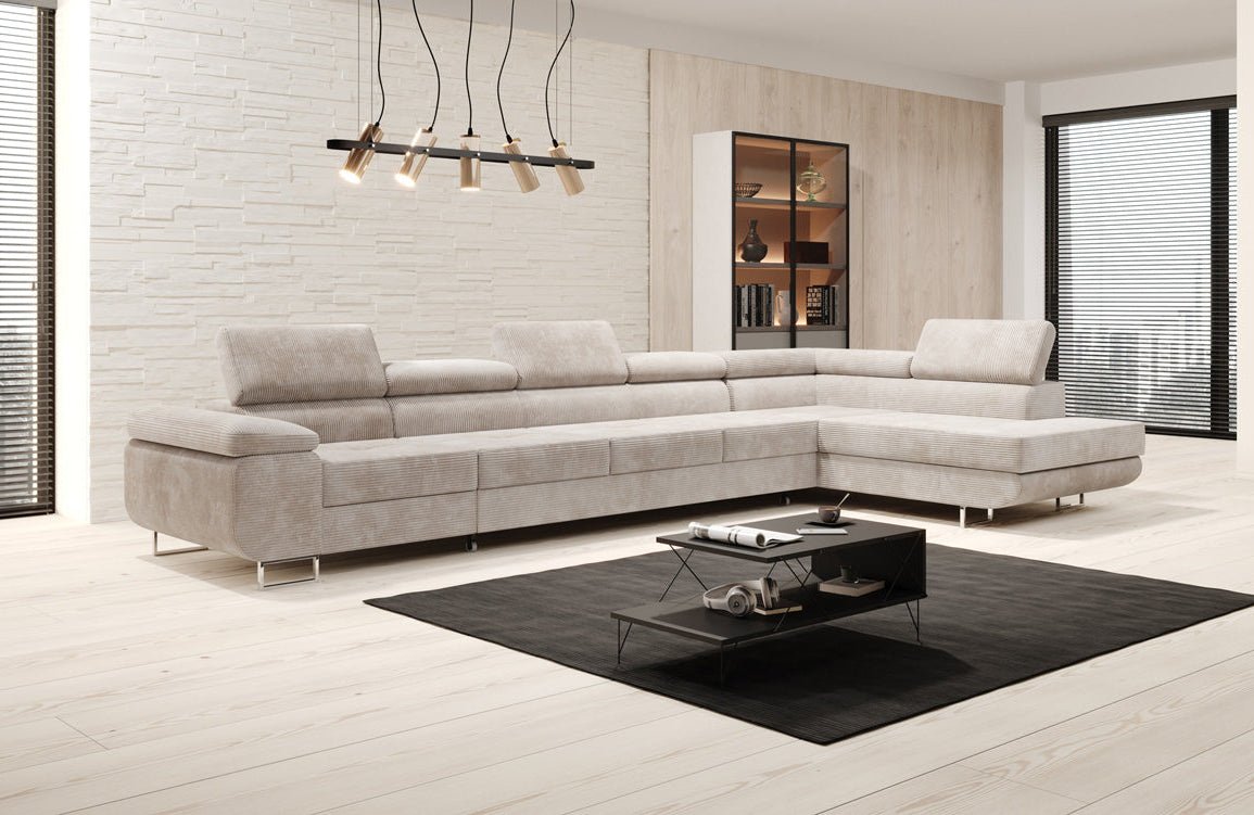 Designer Sofa Maxi mit Schlaf - und Klappfunktion in Cord