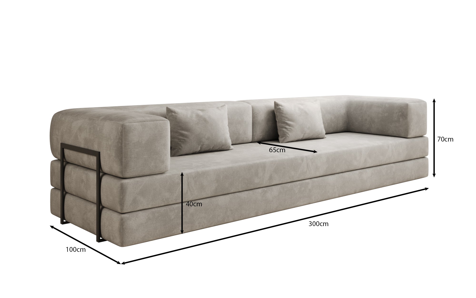 Canapé design Lazy 3 places XXL en velours