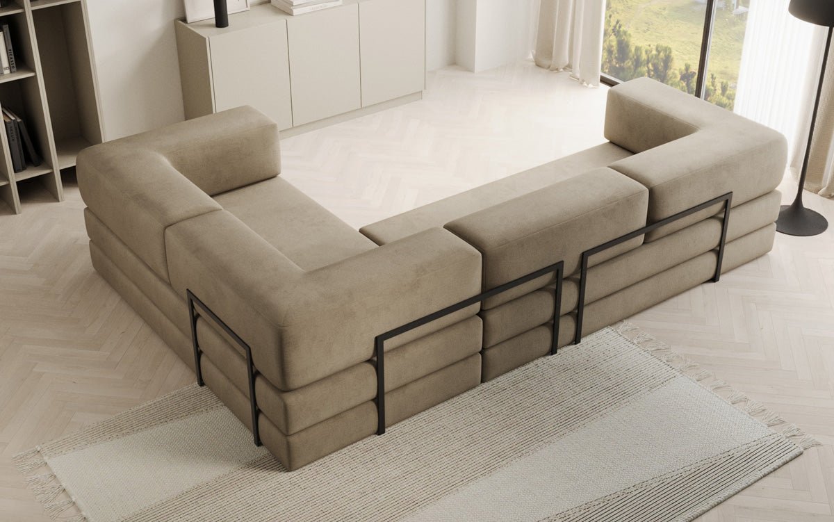 Canapé Designer Lazy L fermé en velours
