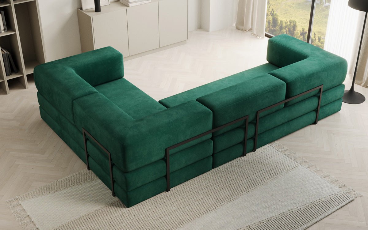 Canapé Designer Lazy L fermé en velours