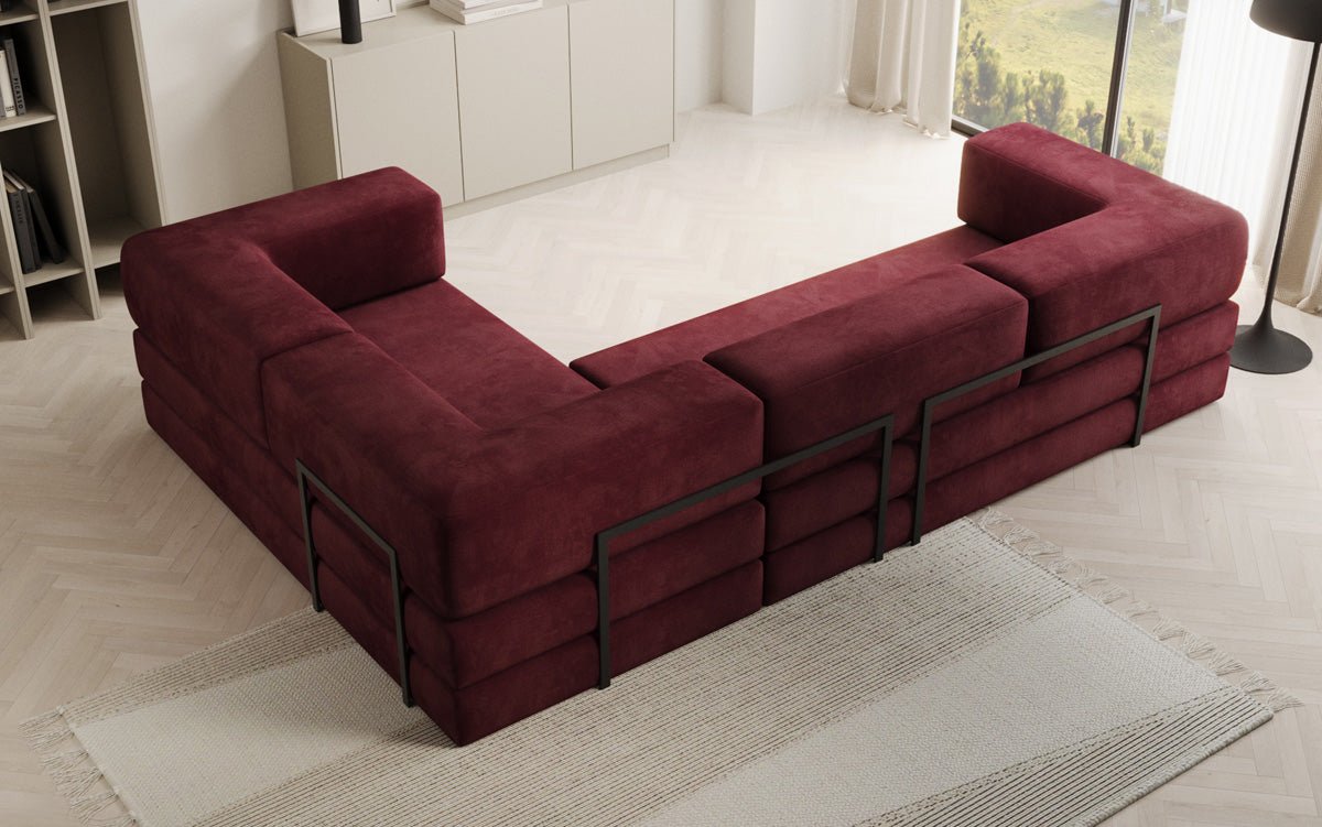 Canapé Designer Lazy L fermé en velours