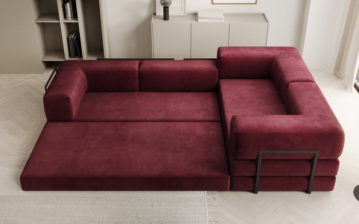 Canapé Designer Lazy L fermé en velours