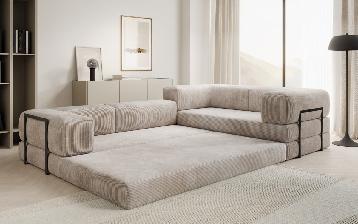 Canapé Designer Lazy L fermé en Cord