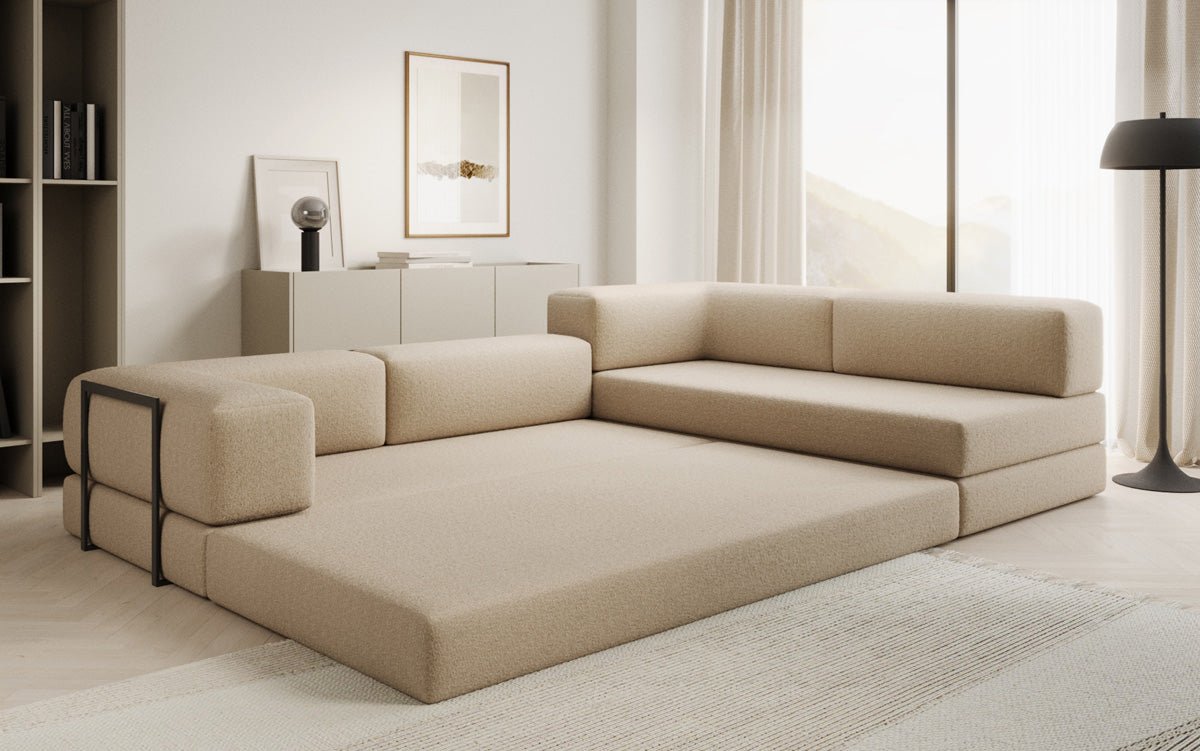Canapé Designer Lazy L en Bouclé