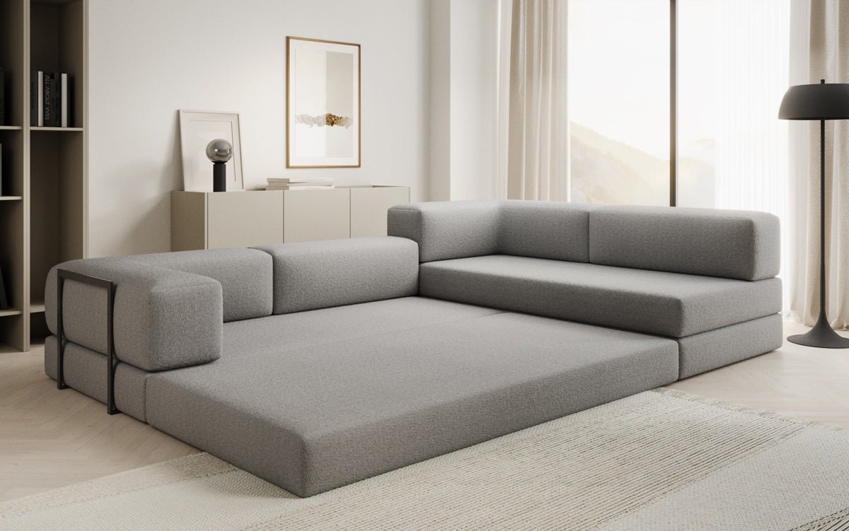 Canapé Designer Lazy L en Bouclé