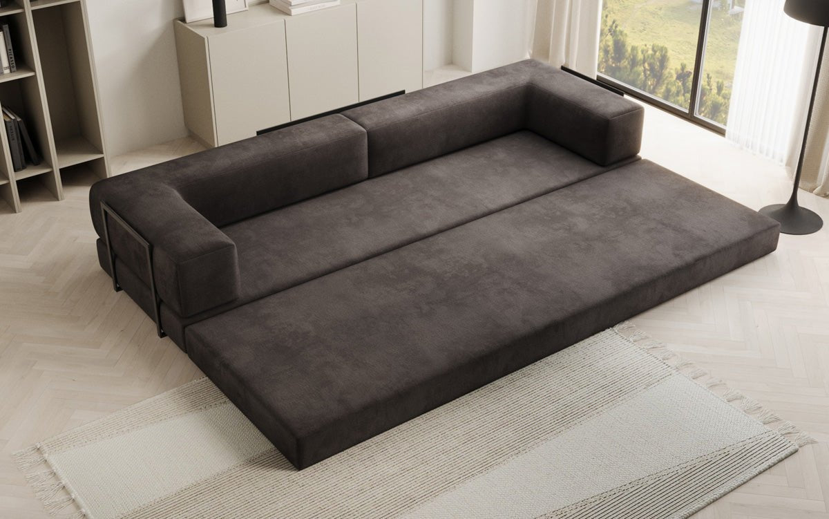 Canapé design Lazy 3 places XXL en velours