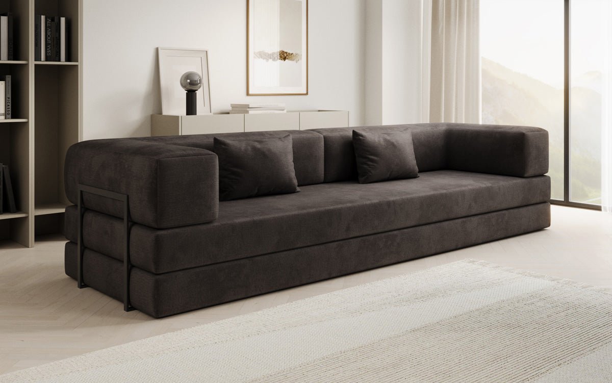 Canapé design Lazy 3 places XXL en velours