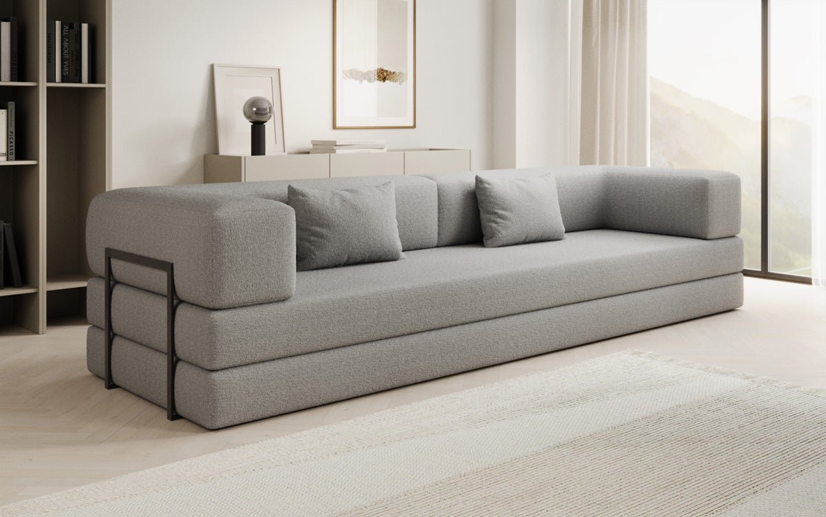 Canapé designer Lazy 3 places XXL en bouclé