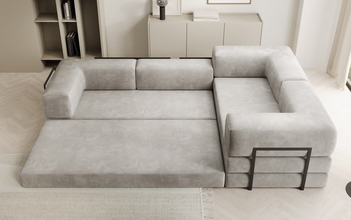 Canapé Designer Lazy L fermé en velours