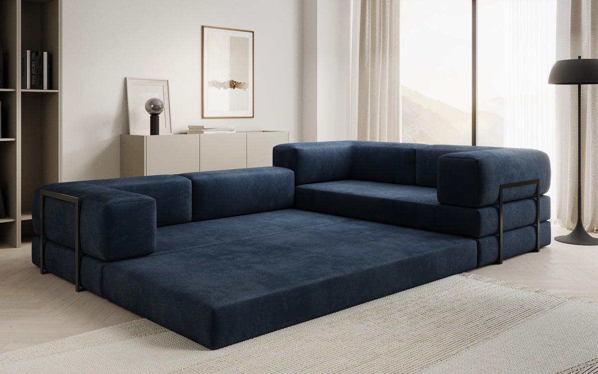 Canapé Designer Lazy L fermé en velours