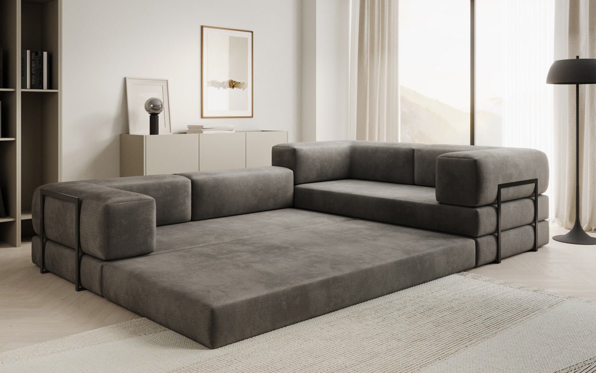 Canapé Designer Lazy L fermé en velours