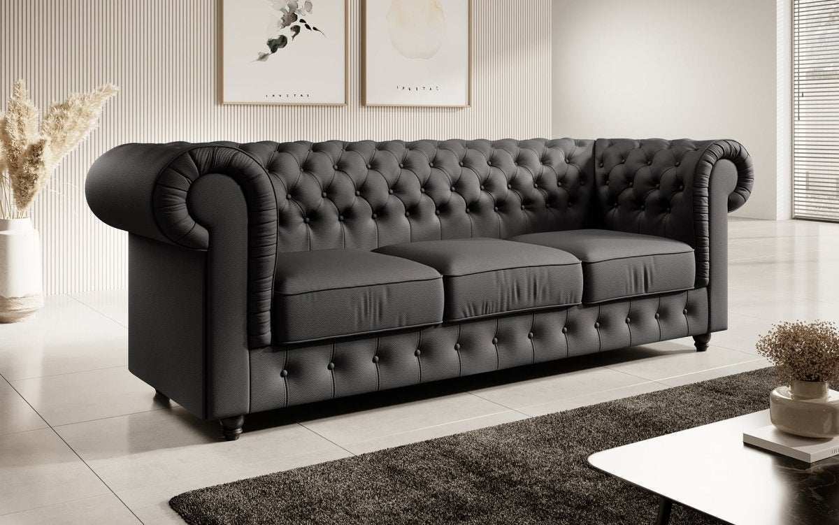 Chesterfield Sofa Hermine (Kunstleder) - Luxusbetten24