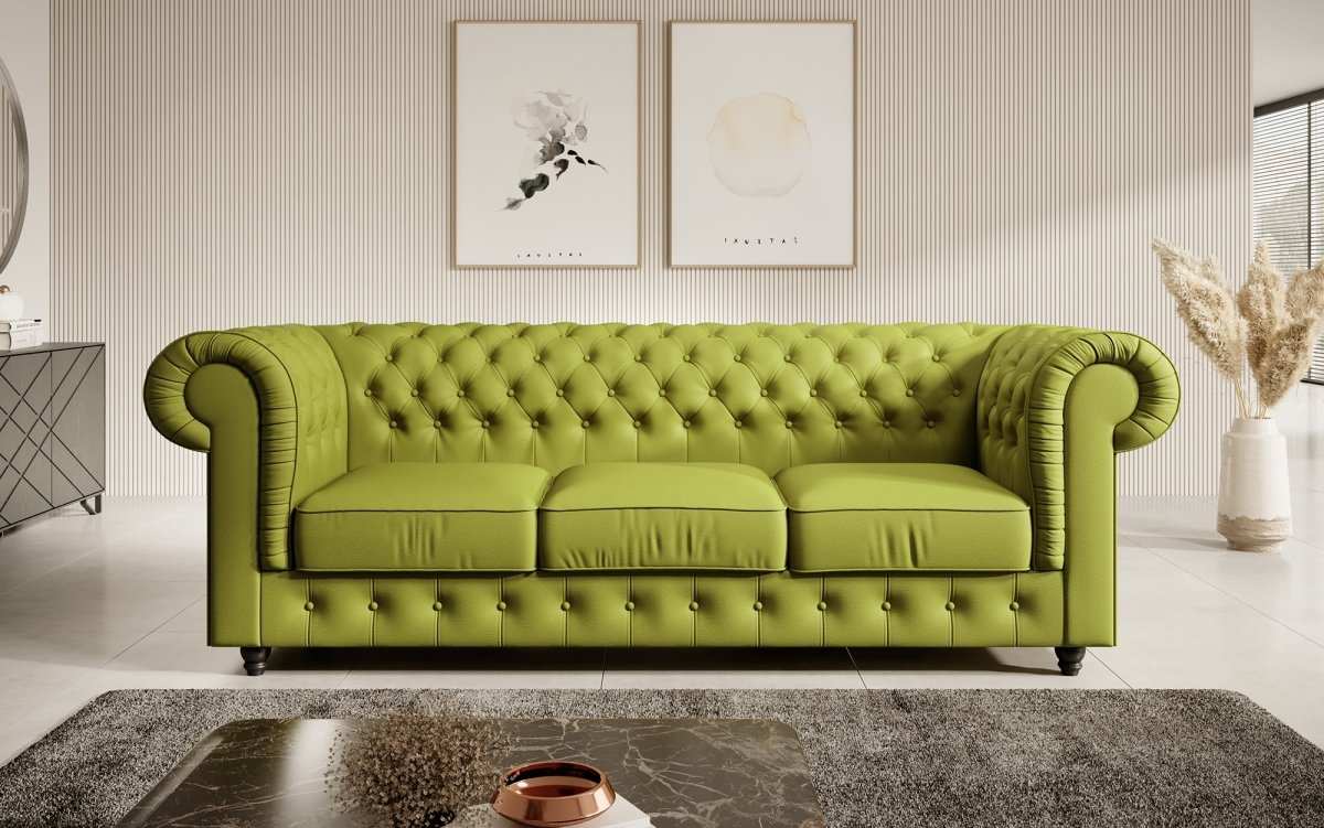 Chesterfield Sofa Hermine (Kunstleder) - Luxusbetten24