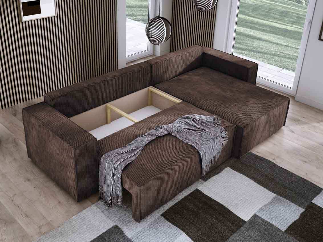 Designer Sofa Velanova mit Schlaffunktion und Stauraum