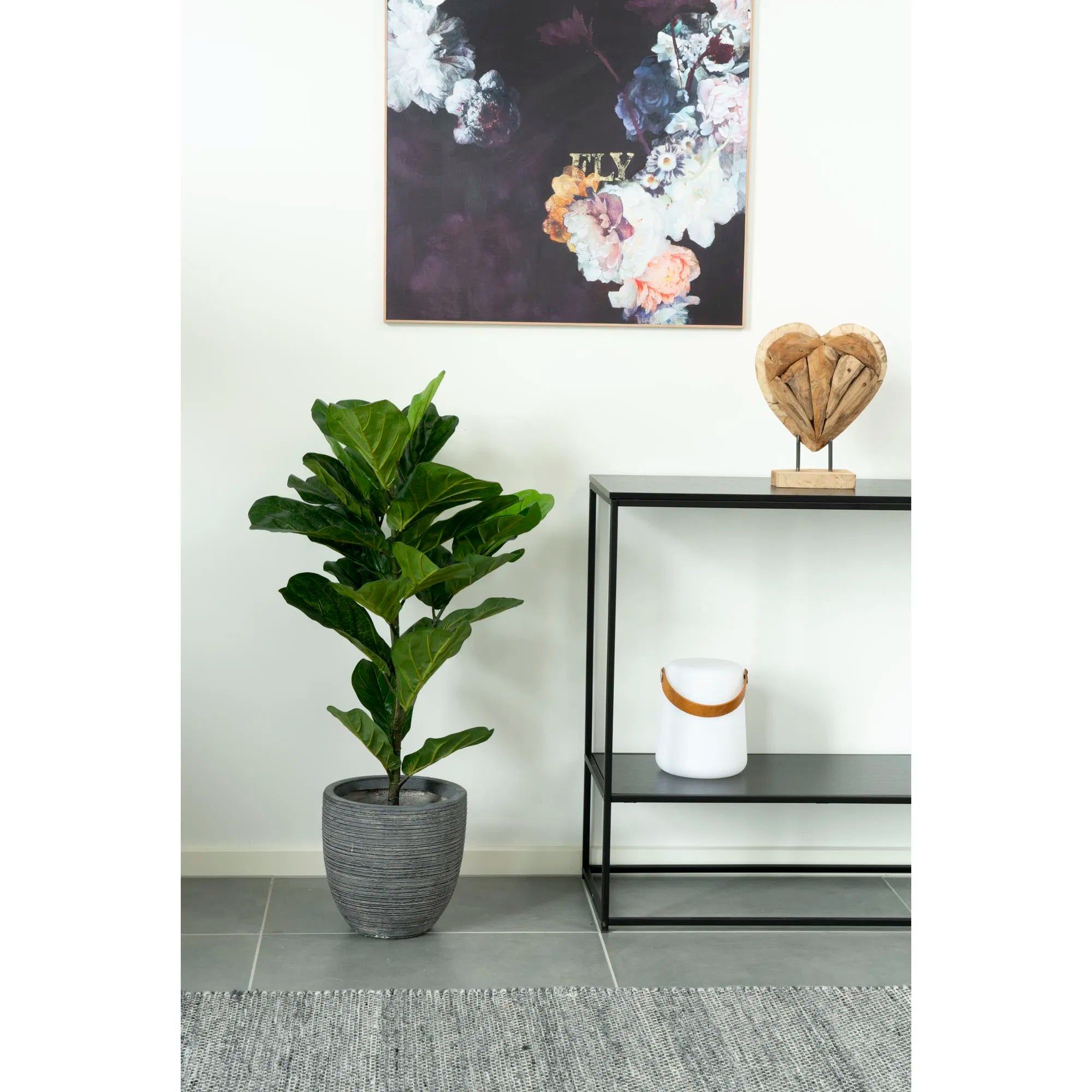 Arbre Fiddle Leaf artificiel – 100 cm, une pièce élégante avec de grandes feuilles
