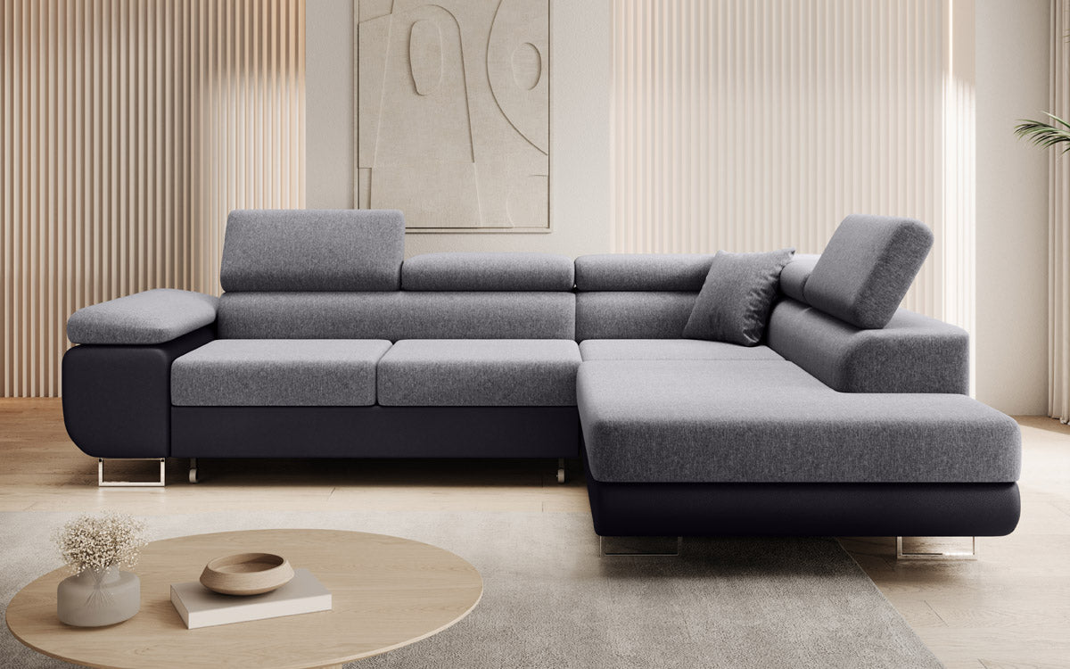 Designer Sofa Aston met slaap- en klapfunctie - stof/kunstleer