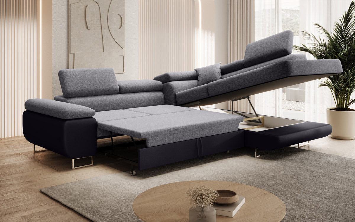 Designer Sofa Aston met slaap- en klapfunctie - stof/kunstleer