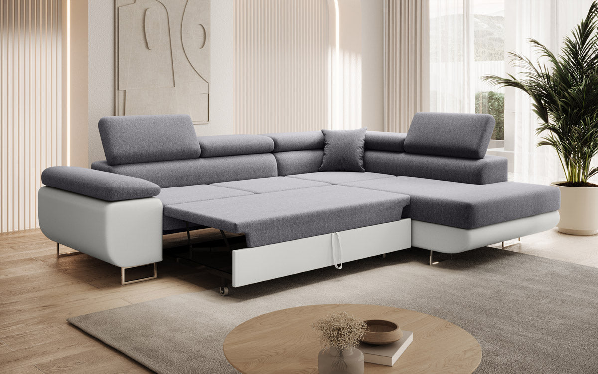 Designer Sofa Aston met slaap- en klapfunctie - stof/kunstleer