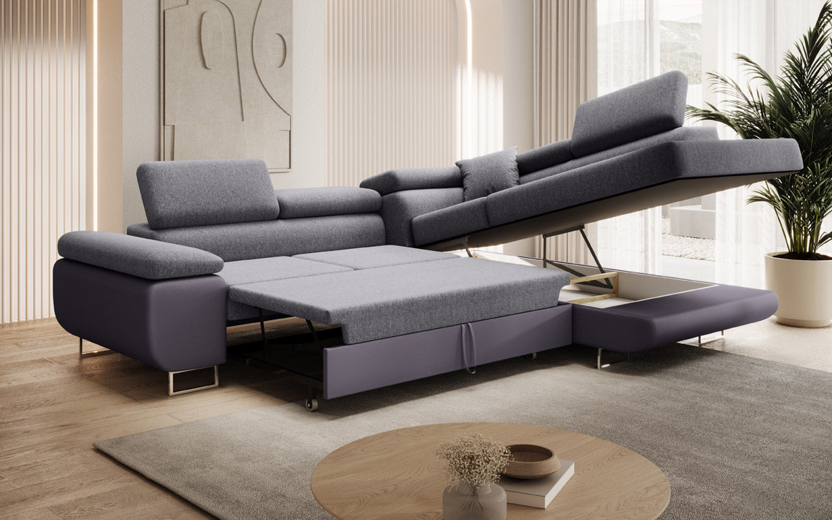 Designer Sofa Aston met slaap- en klapfunctie - stof/kunstleer