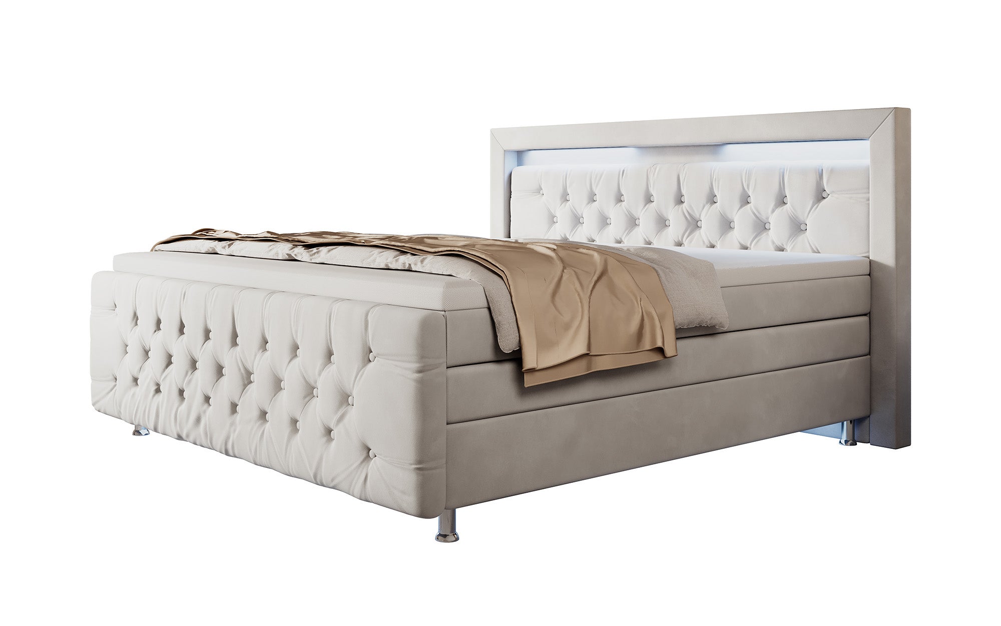 Boxspringbett Lorena mit LED u. Stauraum