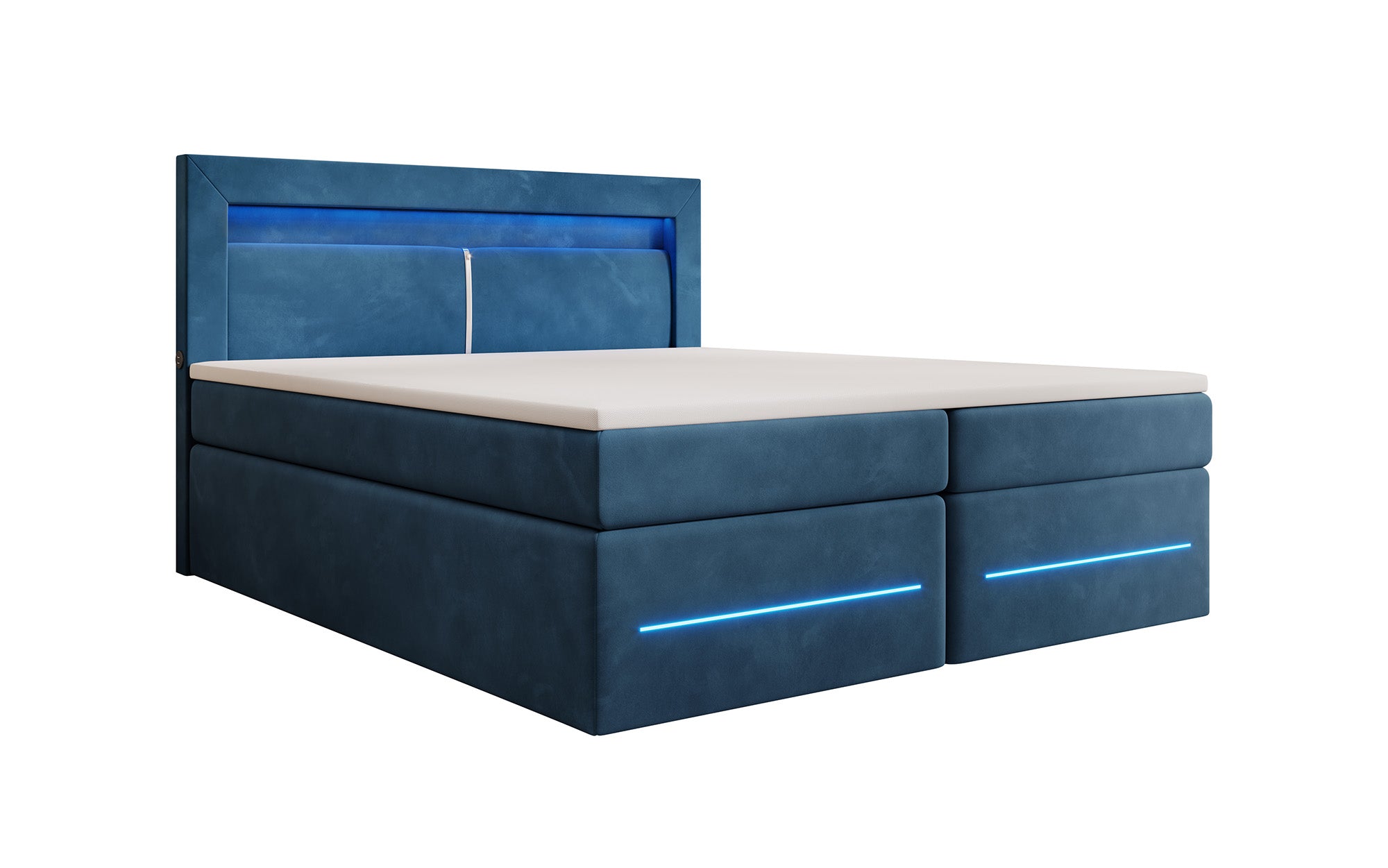 Minera boxspringbed met LED, USB en opbergruimte