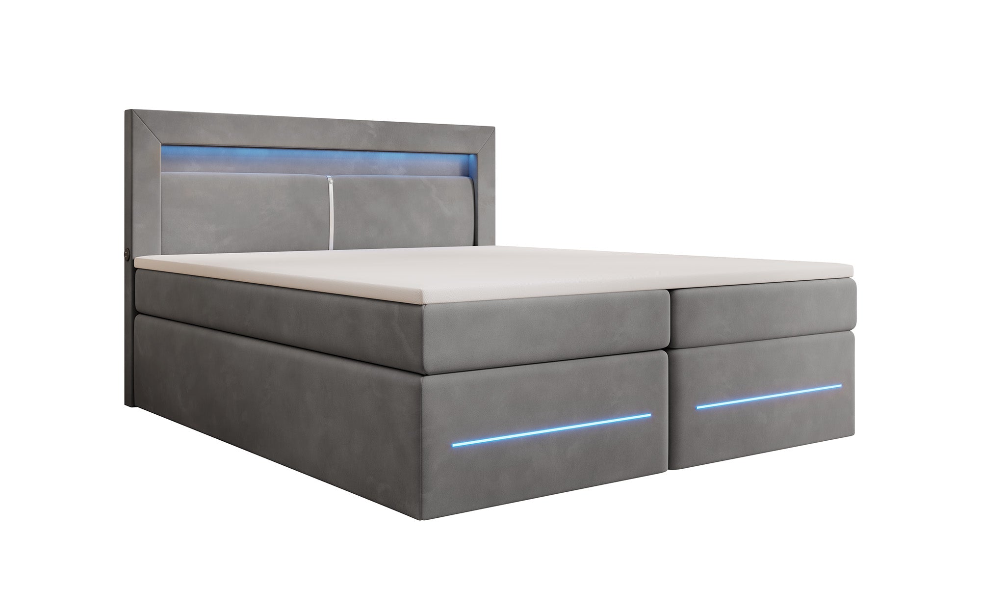 Minera boxspringbed met LED, USB en opbergruimte