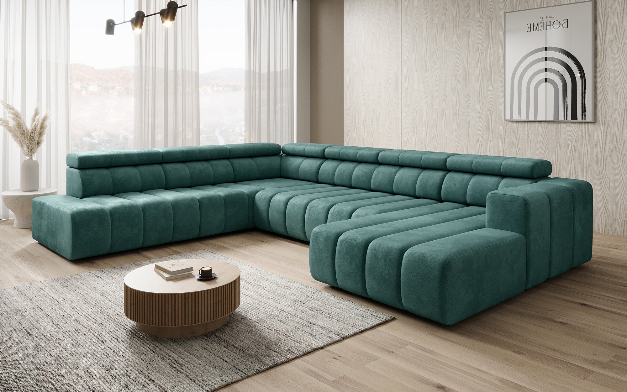 Designer Sofa Aurora Maxi mit elektrischer Sitzerweiterung