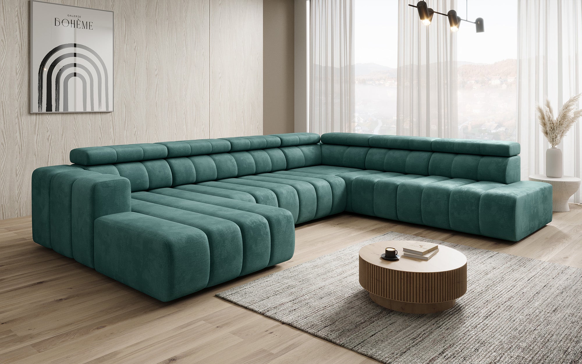 Designer Sofa Aurora Maxi mit elektrischer Sitzerweiterung