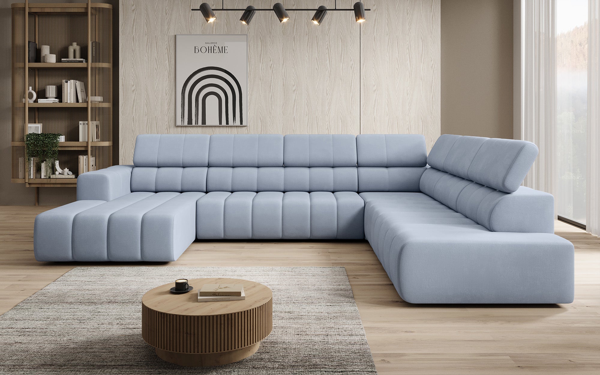 Designer Sofa Aurora Maxi mit elektrischer Sitzerweiterung