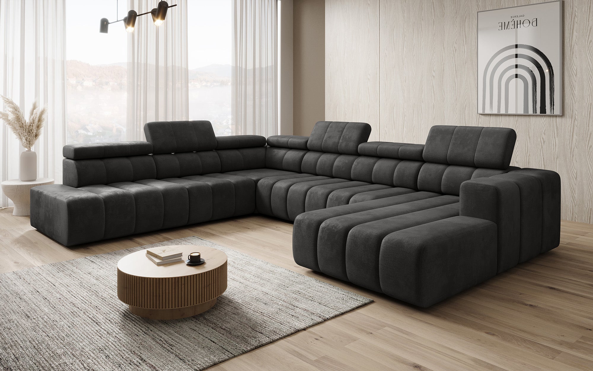 Designer Sofa Aurora Maxi mit elektrischer Sitzerweiterung