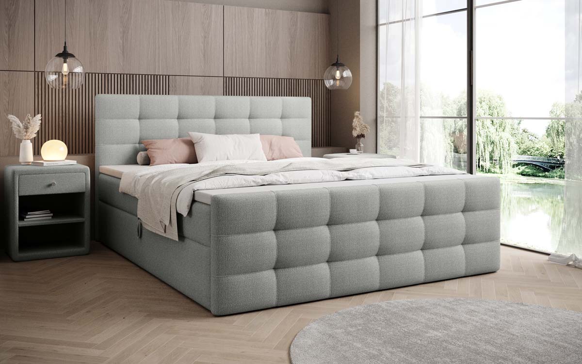 Boxspringbed Luxor Bouclé met opbergruimte