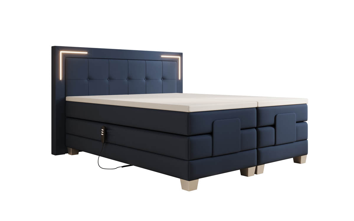 Boxspringbett Noctis Kunstleder elektrisch verstellbar mit LED