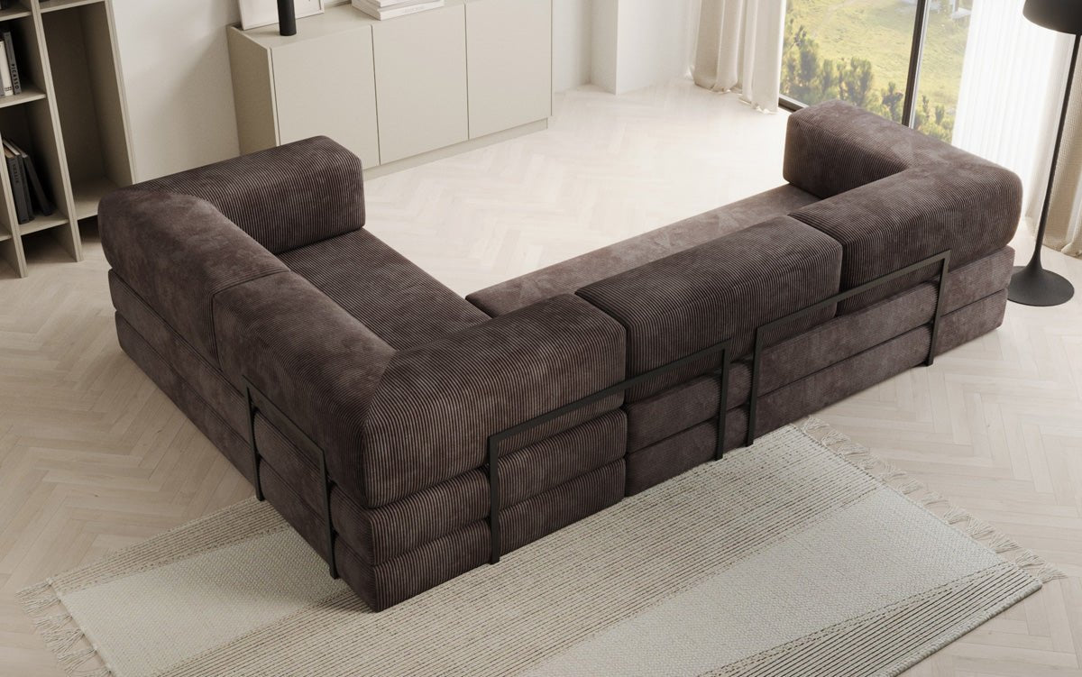 Canapé Designer Lazy L fermé en Cord