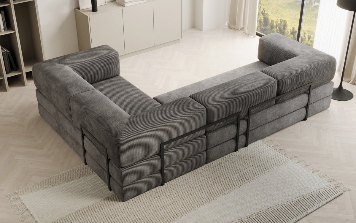 Canapé Designer Lazy L fermé en Cord