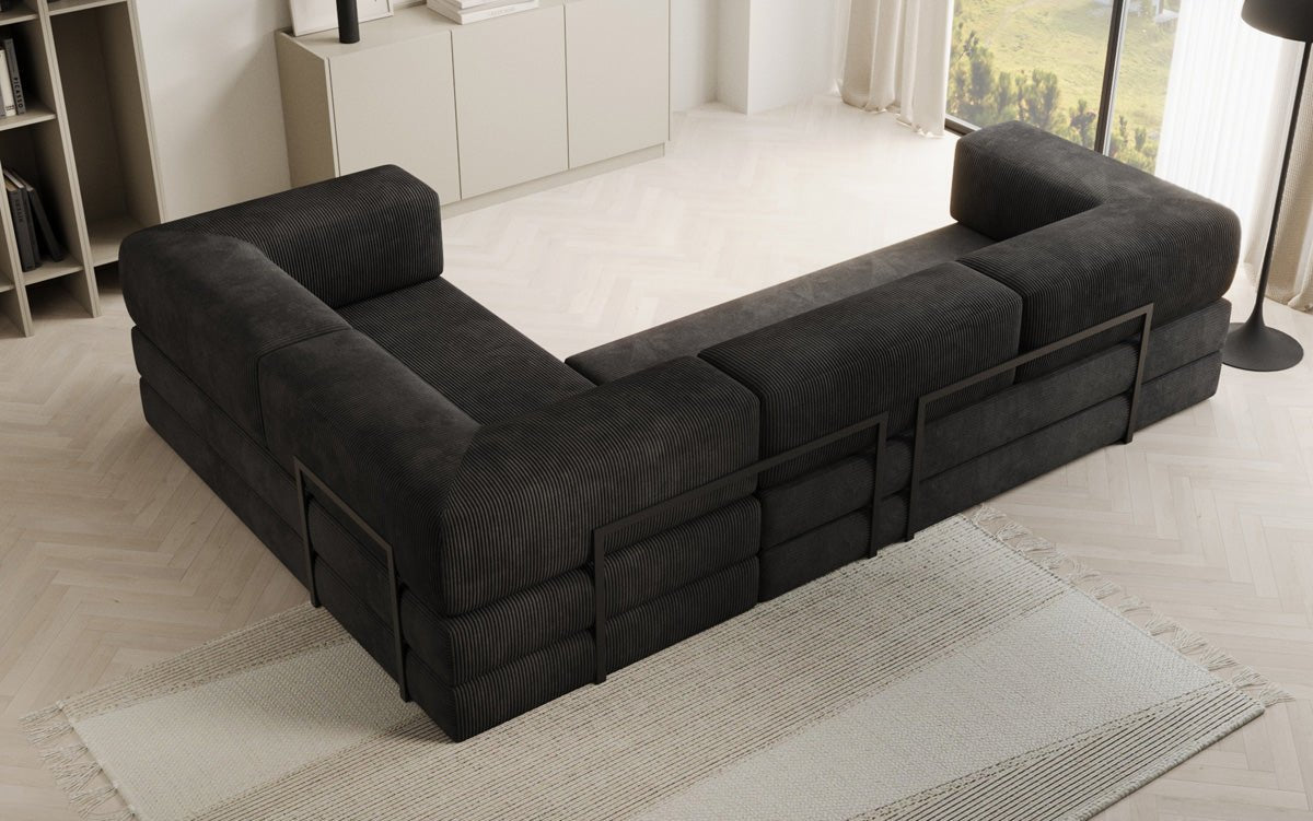 Canapé Designer Lazy L fermé en Cord