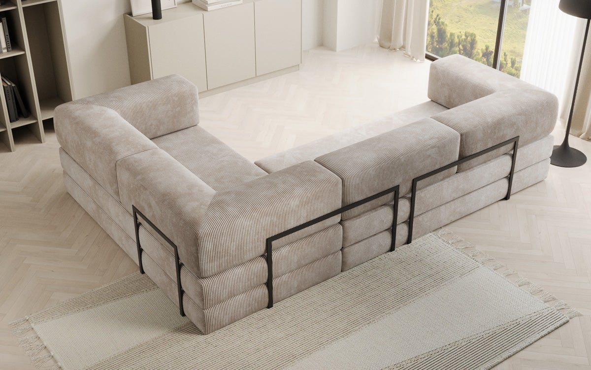 Canapé Designer Lazy L fermé en Cord