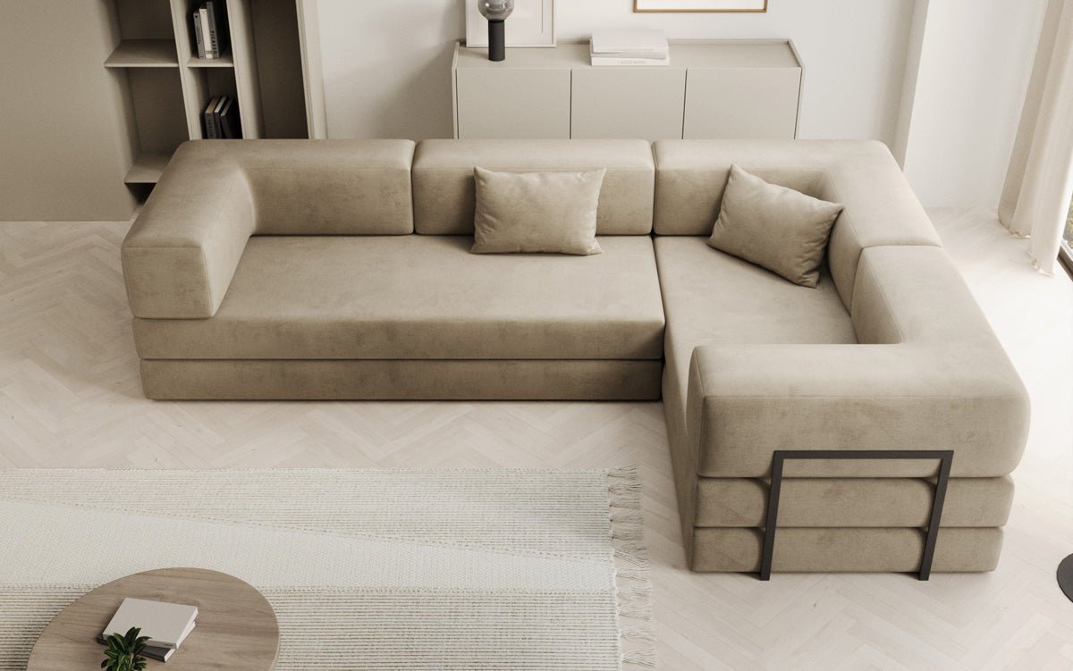 Designer Sofa Lazy L gesloten in Samt