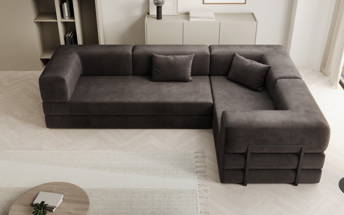 Designer Sofa Lazy L gesloten in Samt