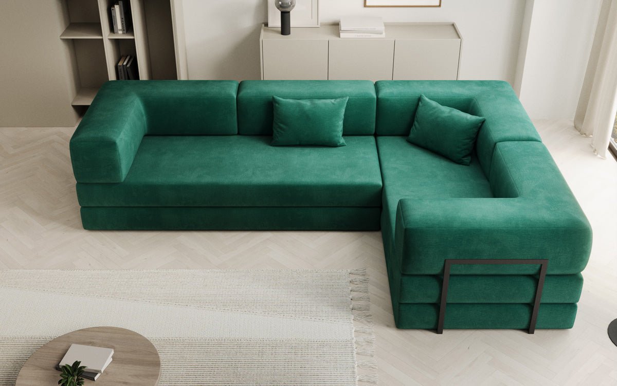 Designer Sofa Lazy L gesloten in Samt