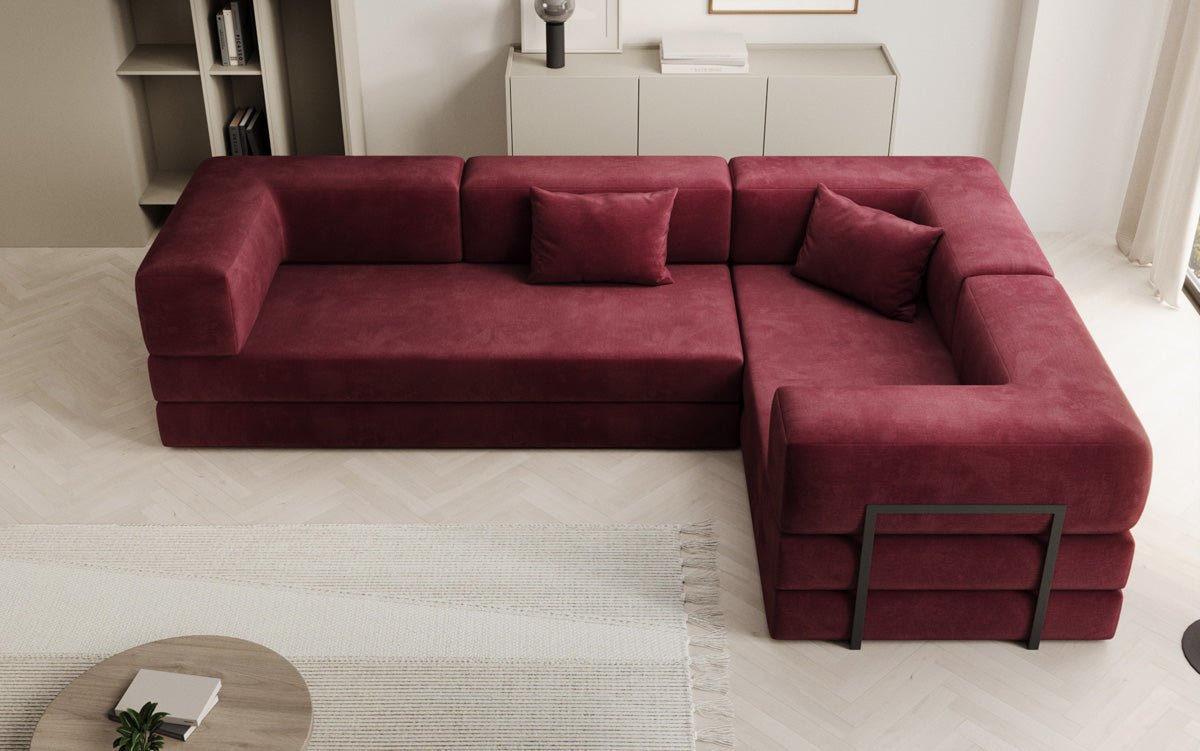 Designer Sofa Lazy L gesloten in Samt