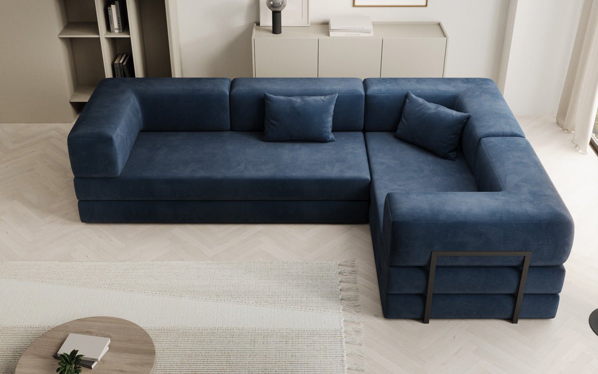 Designer Sofa Lazy L gesloten in Samt